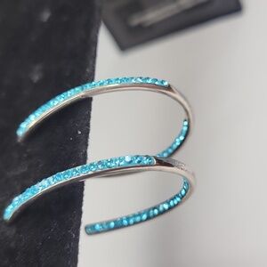 Sparkling Teal Hoop Earrings